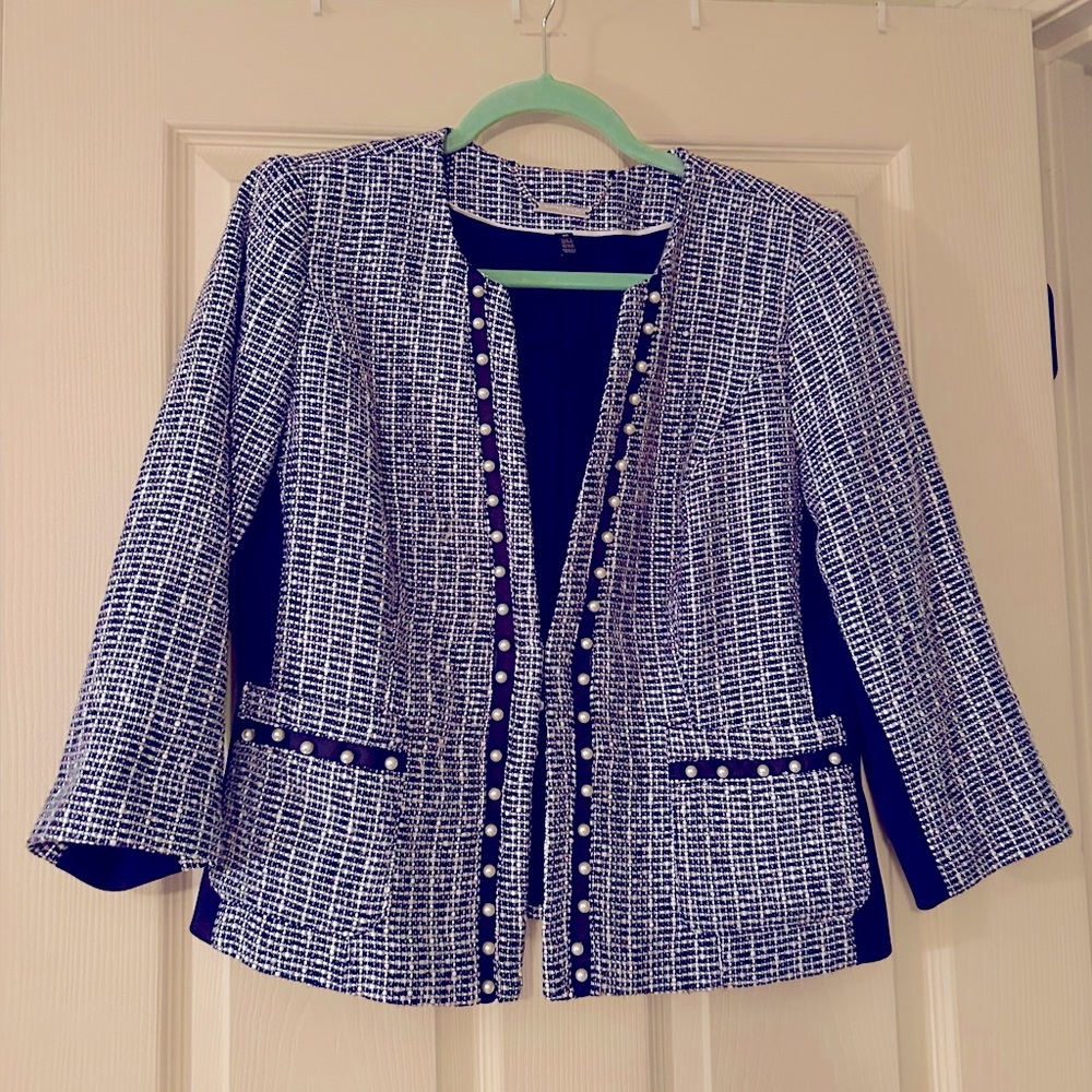 Chic Navy and White Women's Jacket